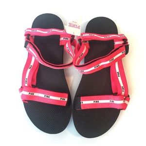 VS Pink Strappy Sandals Hot Pink Medium 7/8